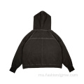 Matahari kapas lelaki pudar hoodie bersulam